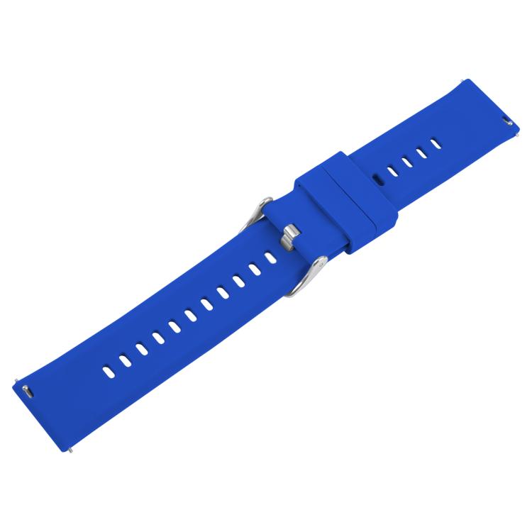 20mm Solid Color Steel Buckle Silicone Watch Band(Dark Blue) by bashfashion