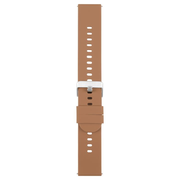 20mm Solid Color Steel Buckle Silicone Watch Band(Brown) by bashfashion