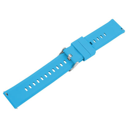20mm Solid Color Steel Buckle Silicone Watch Band(Blue) by bashfashion