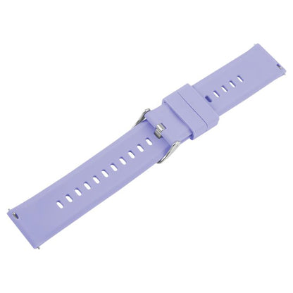 20mm Solid Color Steel Buckle Silicone Watch Band(Lavender Purple) by bashfashion