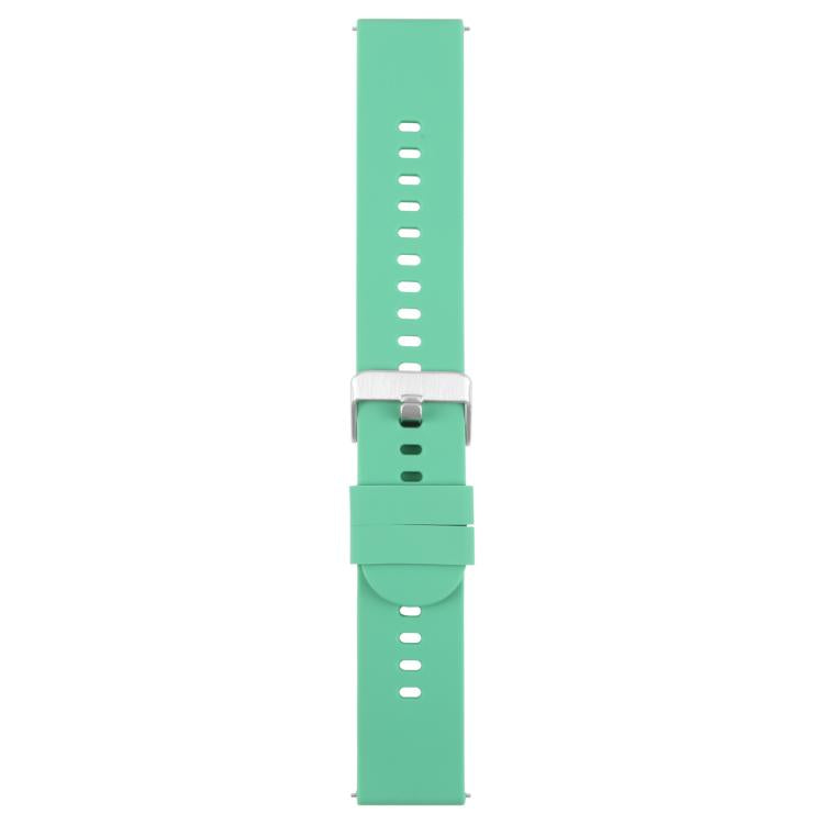 20mm Solid Color Steel Buckle Silicone Watch Band(Grass Green) by bashfashion
