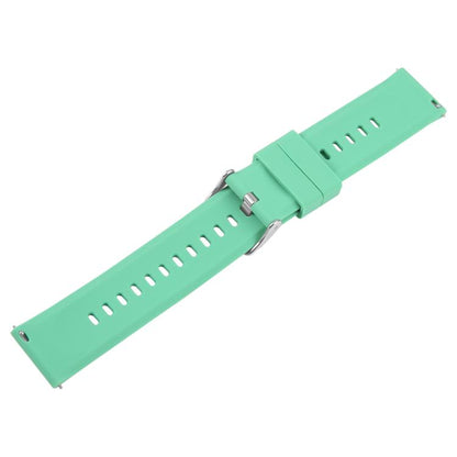 20mm Solid Color Steel Buckle Silicone Watch Band(Grass Green) by bashfashion