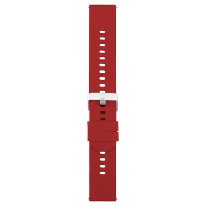 20mm Solid Color Steel Buckle Silicone Watch Band(Wine Red) by bashfashion