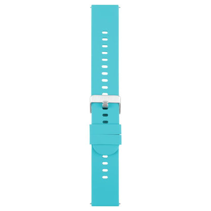20mm Solid Color Steel Buckle Silicone Watch Band(Lake Blue) by bashfashion