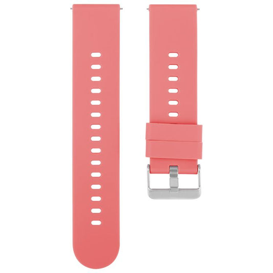 20mm Solid Color Steel Buckle Silicone Watch Band(Coral Color) by bashfashion