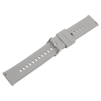 22mm Solid Color Steel Buckle Silicone Watch Band(Grey) by bashfashion