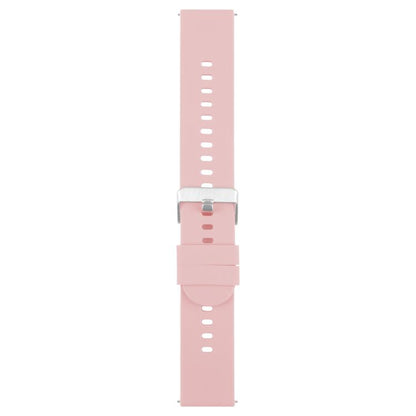22mm Solid Color Steel Buckle Silicone Watch Band(Pink) by bashfashion