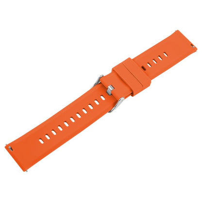 22mm Solid Color Steel Buckle Silicone Watch Band(Bright Orange) by bashfashion