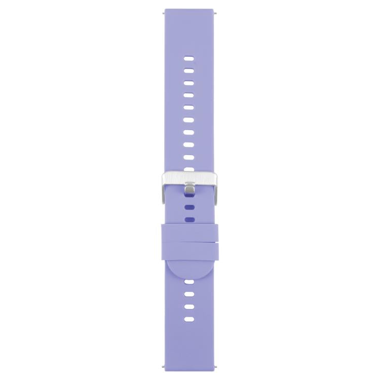 22mm Solid Color Steel Buckle Silicone Watch Band(Lavender Purple) by bashfashion