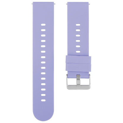 22mm Solid Color Steel Buckle Silicone Watch Band(Lavender Purple) by bashfashion