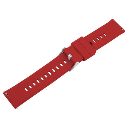22mm Solid Color Steel Buckle Silicone Watch Band(Wine Red) by bashfashion