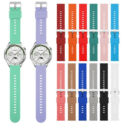 22mm Solid Color Steel Buckle Silicone Watch Band(Grass Green) by bashfashion