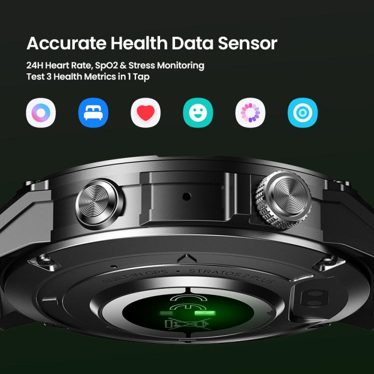 Zeblaze Stratos 2 Plus 1.43 inch Screen 3 ATM Health and Fitness GPS Smart Watch(Graphite Black) by Zeblaze