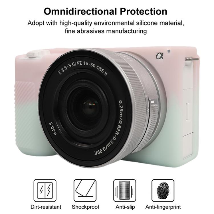 For Sony ZV-E10 II / ZV-E10M2 Glossy Soft Silicone Protective Case(Jelly Pink Green) by bashfashion