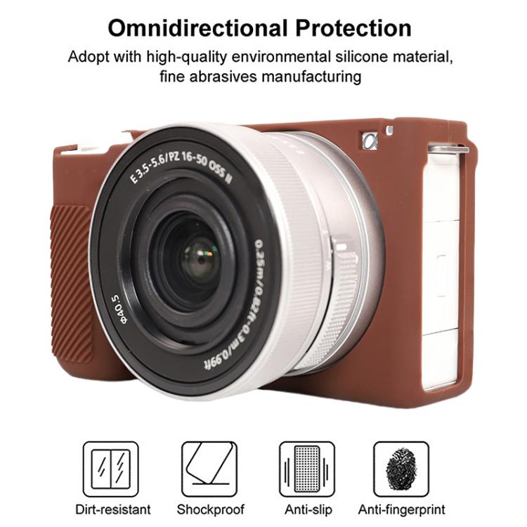 For Sony ZV-E10 II / ZV-E10M2 Glossy Soft Silicone Protective Case(Coffee) by bashfashion