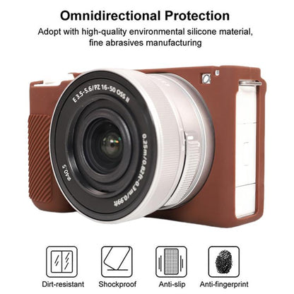 For Sony ZV-E10 II / ZV-E10M2 Glossy Soft Silicone Protective Case(Coffee) by bashfashion