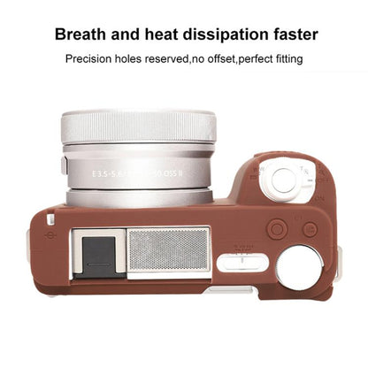 For Sony ZV-E10 II / ZV-E10M2 Glossy Soft Silicone Protective Case(Coffee) by bashfashion