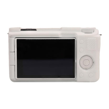 For Sony ZV-E10 II / ZV-E10M2 Litchi Texture Soft Silicone Protective Case(White) by bashfashion