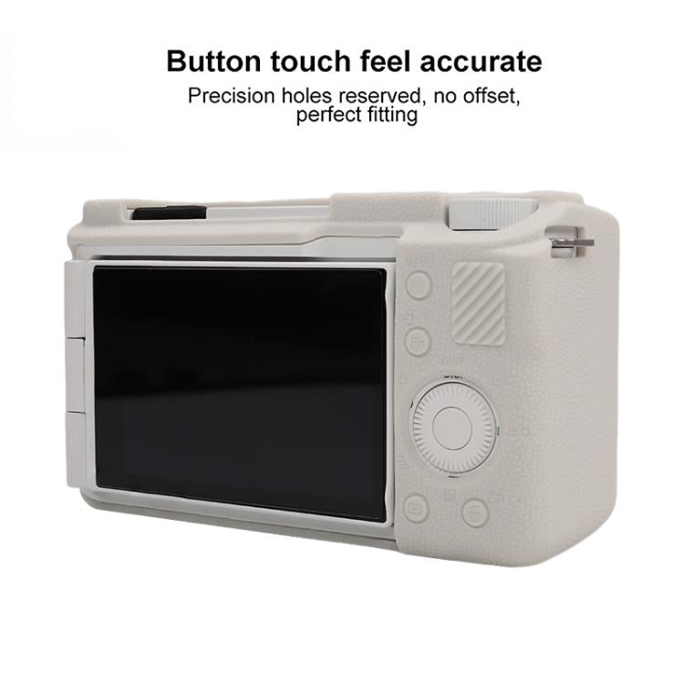 For Sony ZV-E10 II / ZV-E10M2 Litchi Texture Soft Silicone Protective Case(White) by bashfashion