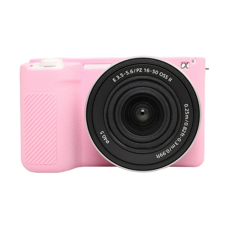 For Sony ZV-E10 II / ZV-E10M2 Litchi Texture Soft Silicone Protective Case(Pink) by bashfashion