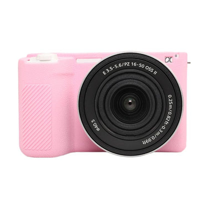 For Sony ZV-E10 II / ZV-E10M2 Litchi Texture Soft Silicone Protective Case(Pink) by bashfashion