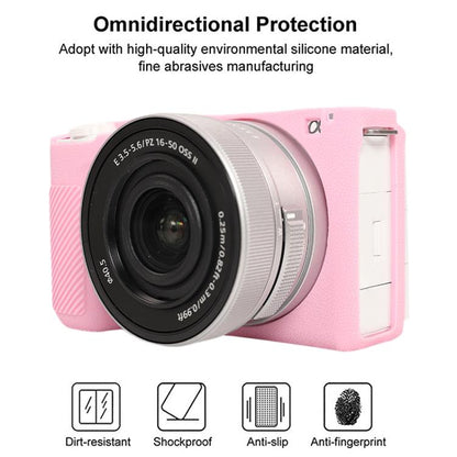 For Sony ZV-E10 II / ZV-E10M2 Litchi Texture Soft Silicone Protective Case(Pink) by bashfashion