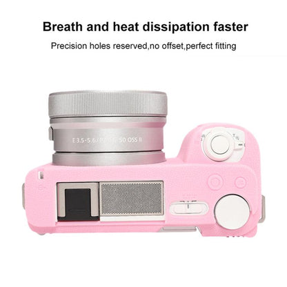 For Sony ZV-E10 II / ZV-E10M2 Litchi Texture Soft Silicone Protective Case(Pink) by bashfashion