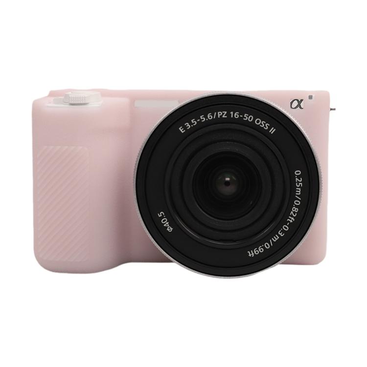 For Sony ZV-E10 II / ZV-E10M2 Litchi Texture Soft Silicone Protective Case(Jelly Pink) by bashfashion