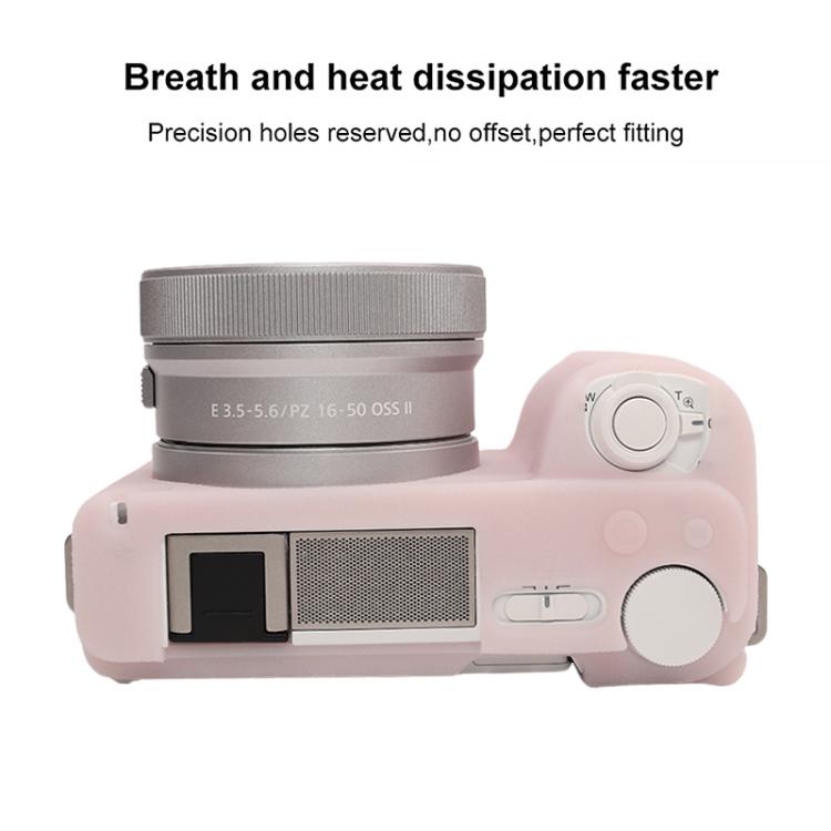 For Sony ZV-E10 II / ZV-E10M2 Litchi Texture Soft Silicone Protective Case(Jelly Pink) by bashfashion