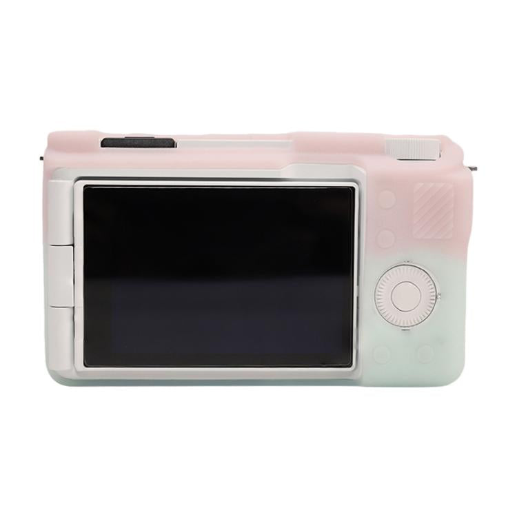 For Sony ZV-E10 II / ZV-E10M2 Litchi Texture Soft Silicone Protective Case(Jelly Pink Green) by bashfashion