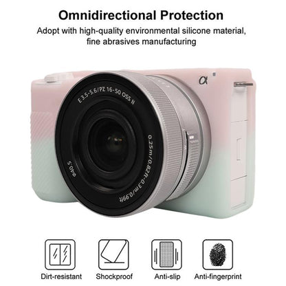 For Sony ZV-E10 II / ZV-E10M2 Litchi Texture Soft Silicone Protective Case(Jelly Pink Green) by bashfashion