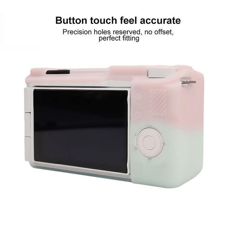 For Sony ZV-E10 II / ZV-E10M2 Litchi Texture Soft Silicone Protective Case(Jelly Pink Green) by bashfashion
