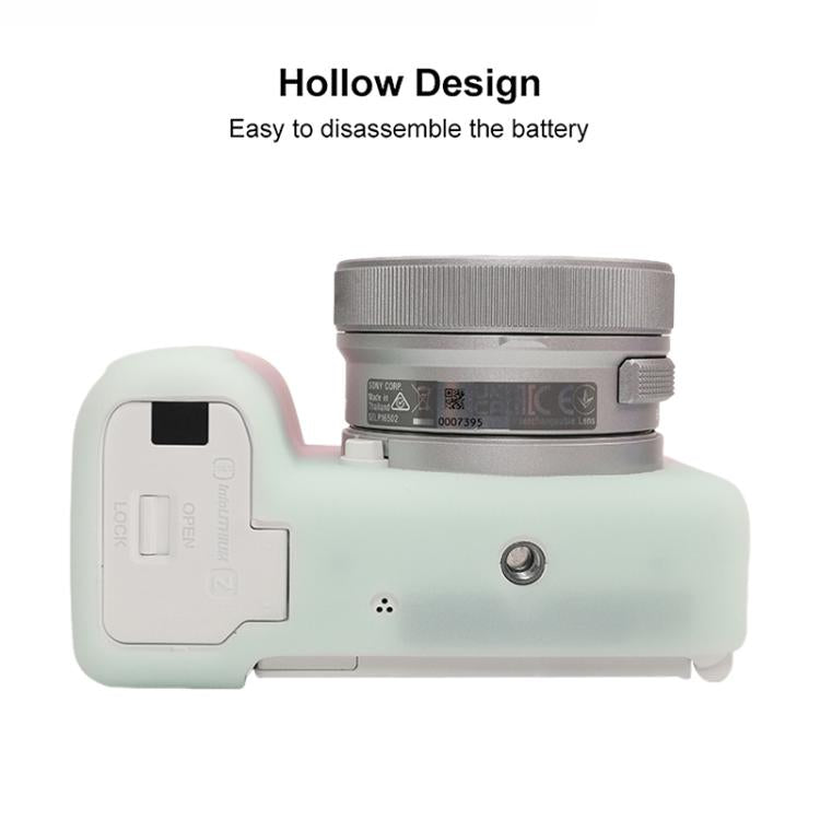 For Sony ZV-E10 II / ZV-E10M2 Litchi Texture Soft Silicone Protective Case(Jelly Pink Green) by bashfashion