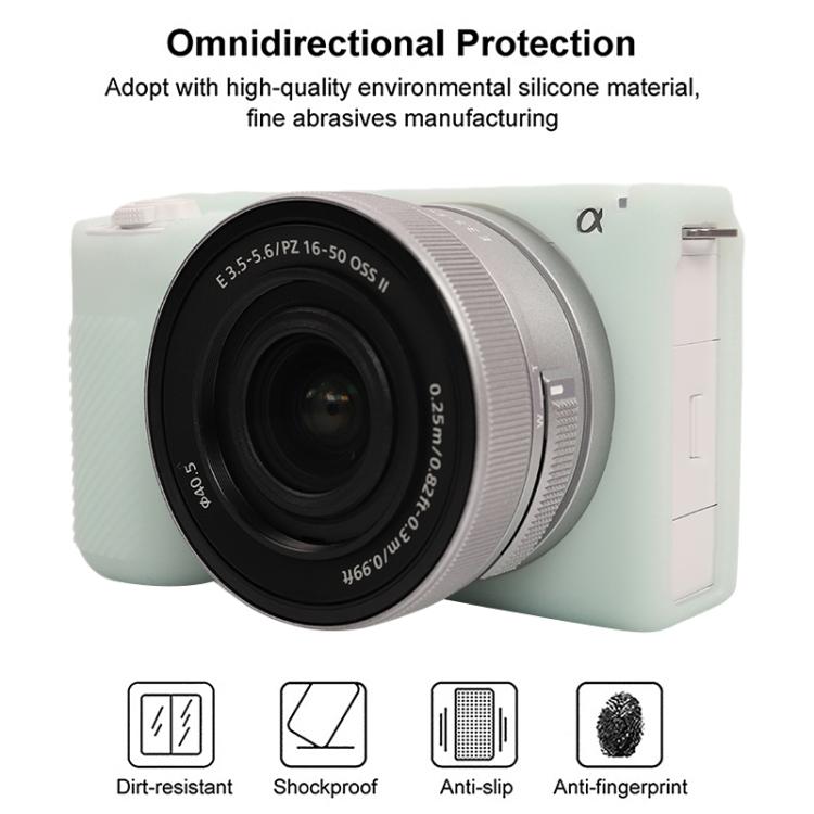 For Sony ZV-E10 II / ZV-E10M2 Litchi Texture Soft Silicone Protective Case(Jelly Green) by bashfashion