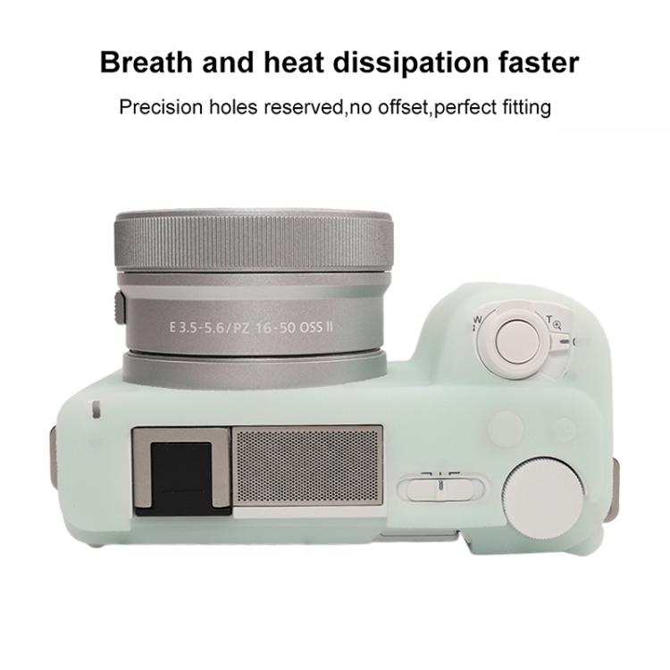 For Sony ZV-E10 II / ZV-E10M2 Litchi Texture Soft Silicone Protective Case(Jelly Green) by bashfashion