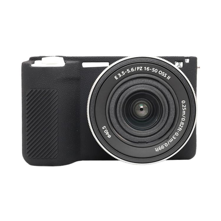 For Sony ZV-E10 II / ZV-E10M2 Litchi Texture Soft Silicone Protective Case(Black) by bashfashion
