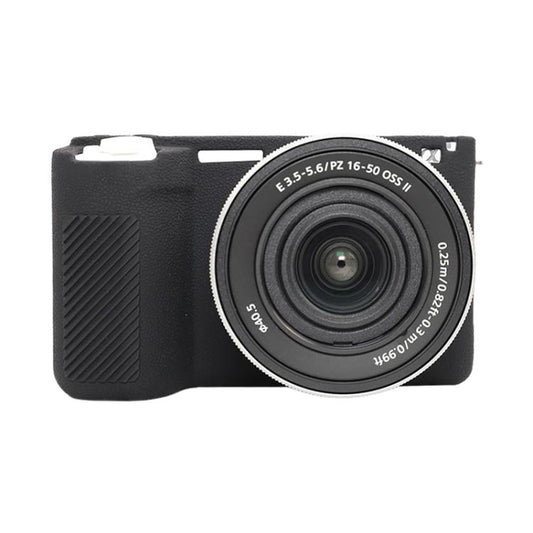 For Sony ZV-E10 II / ZV-E10M2 Litchi Texture Soft Silicone Protective Case(Black) by bashfashion