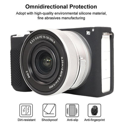 For Sony ZV-E10 II / ZV-E10M2 Litchi Texture Soft Silicone Protective Case(Black) by bashfashion