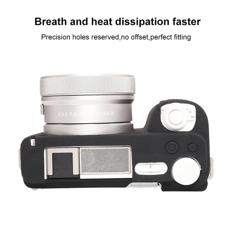 For Sony ZV-E10 II / ZV-E10M2 Litchi Texture Soft Silicone Protective Case(Black) by bashfashion