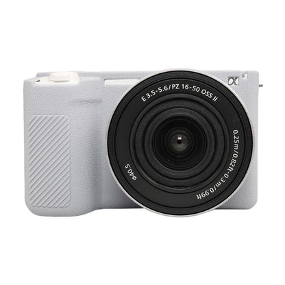 For Sony ZV-E10 II / ZV-E10M2 Litchi Texture Soft Silicone Protective Case(Grey) by bashfashion