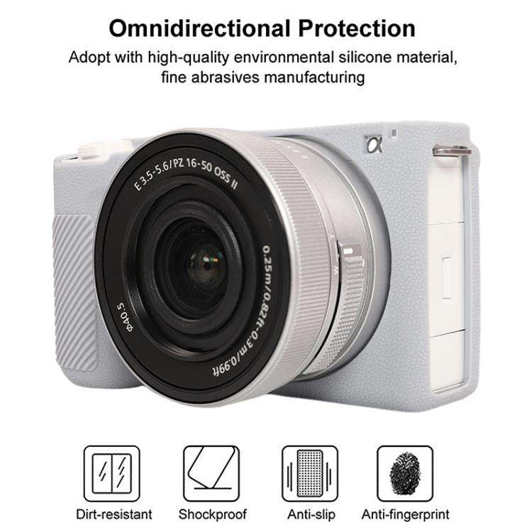 For Sony ZV-E10 II / ZV-E10M2 Litchi Texture Soft Silicone Protective Case(Grey) by bashfashion