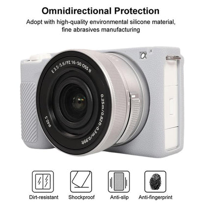 For Sony ZV-E10 II / ZV-E10M2 Litchi Texture Soft Silicone Protective Case(Grey) by bashfashion