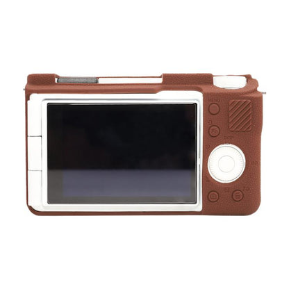 For Sony ZV-E10 II / ZV-E10M2 Litchi Texture Soft Silicone Protective Case(Coffee) by bashfashion
