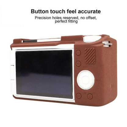 For Sony ZV-E10 II / ZV-E10M2 Litchi Texture Soft Silicone Protective Case(Coffee) by bashfashion