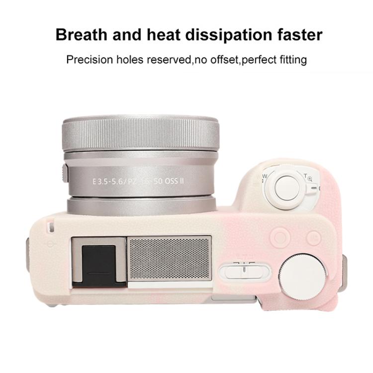 For Sony ZV-E10 II / ZV-E10M2 Litchi Texture Soft Silicone Protective Case(Mist Pink) by bashfashion