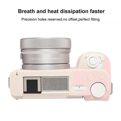 For Sony ZV-E10 II / ZV-E10M2 Litchi Texture Soft Silicone Protective Case(Mist Pink) by bashfashion