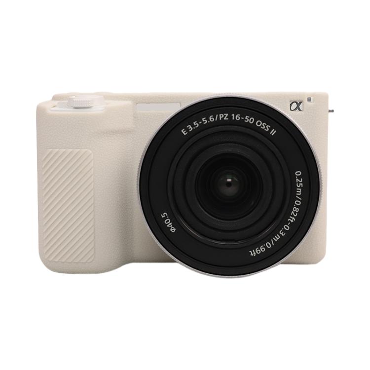 For Sony ZV-E10 II / ZV-E10M2 Litchi Texture Soft Silicone Protective Case(Beige) by bashfashion