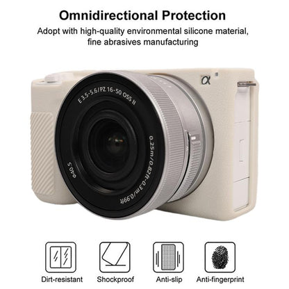 For Sony ZV-E10 II / ZV-E10M2 Litchi Texture Soft Silicone Protective Case(Beige) by bashfashion