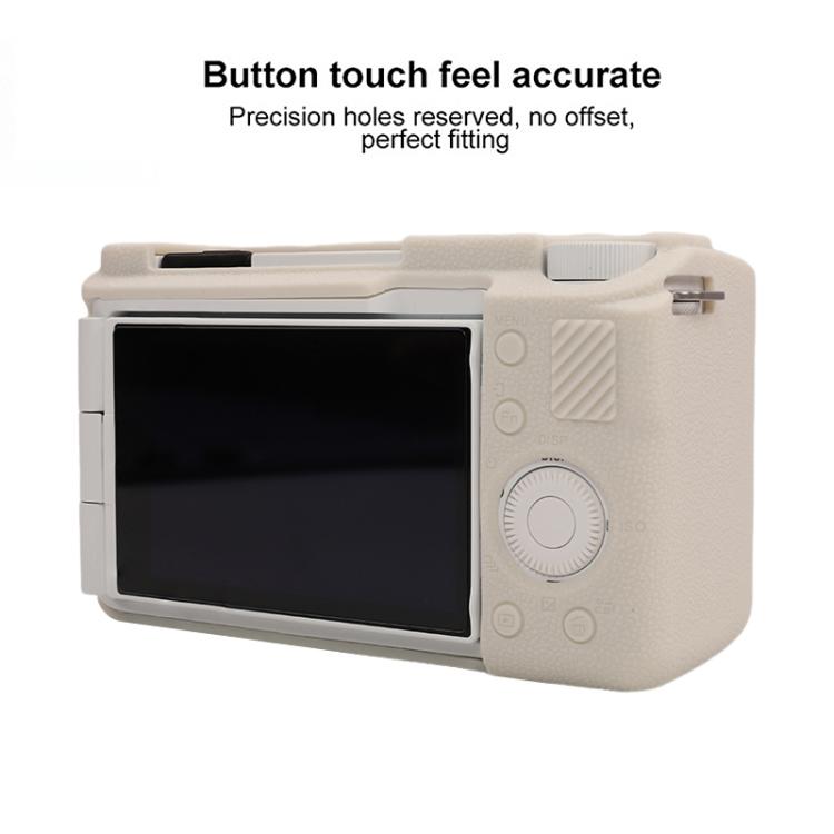 For Sony ZV-E10 II / ZV-E10M2 Litchi Texture Soft Silicone Protective Case(Beige) by bashfashion