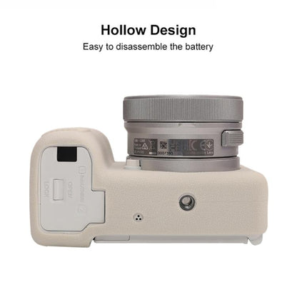 For Sony ZV-E10 II / ZV-E10M2 Litchi Texture Soft Silicone Protective Case(Beige) by bashfashion